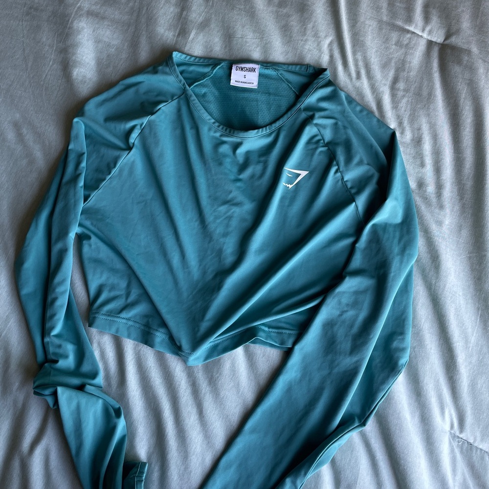Gymshark teal long sleeve crop
